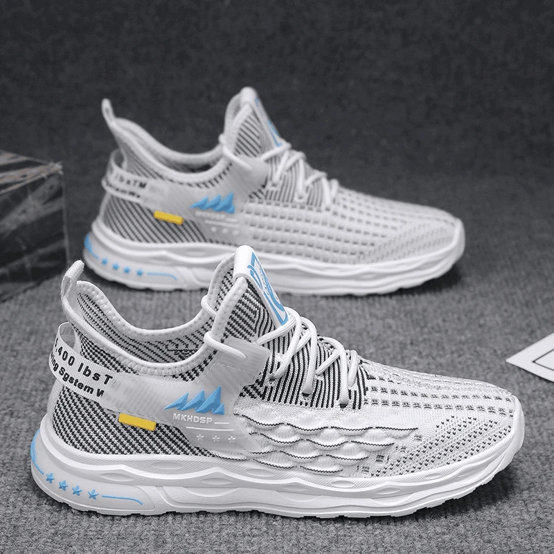 D8366飞织男鞋夏季透气时尚运动鞋百搭夏天薄款休闲网面鞋