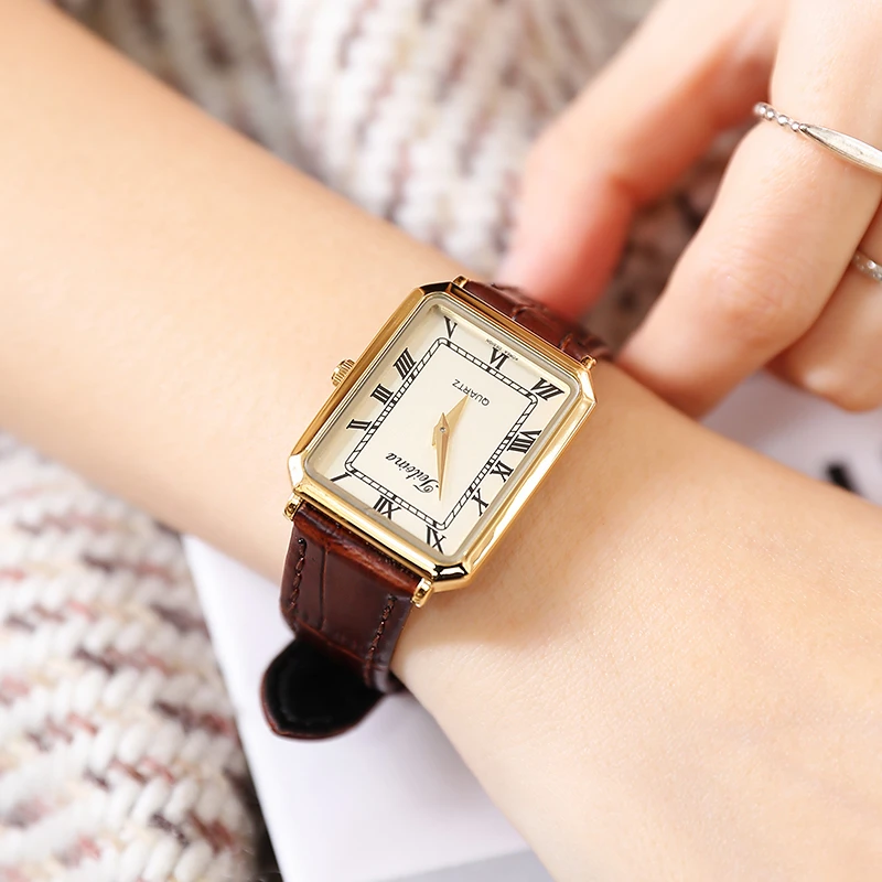 图兔正品手表轻奢高级简约时尚皮带方形学生女士防水女表2024新款