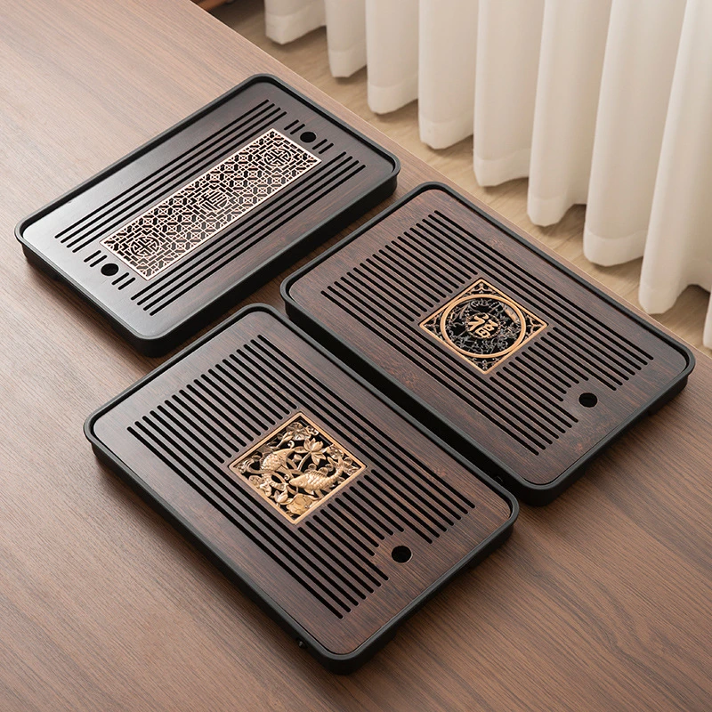 小茶盘茶托盘带滤水干泡盘储水台多功能竹制茶台