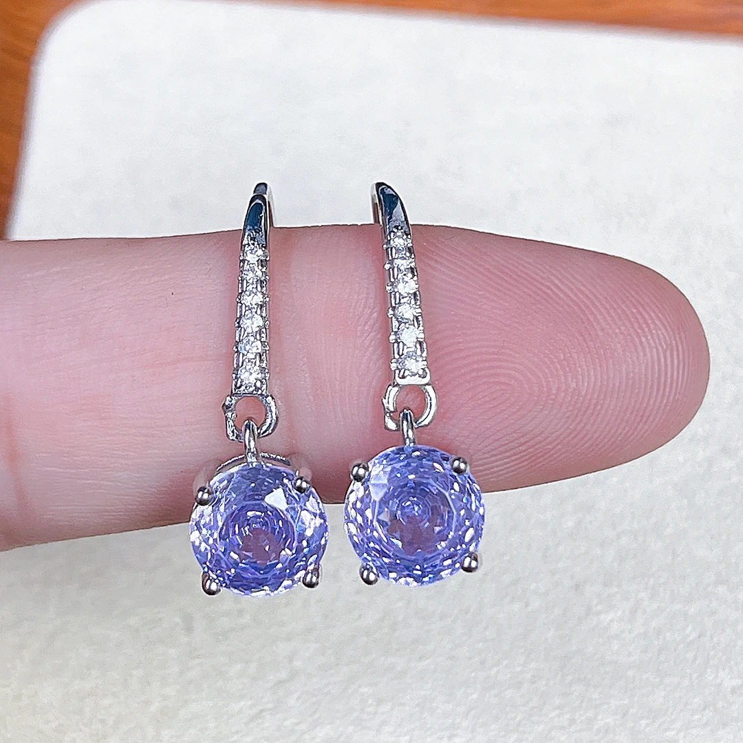 臻选耳饰 泰国春武里经典时尚气质百搭紫色耳坠WDA546