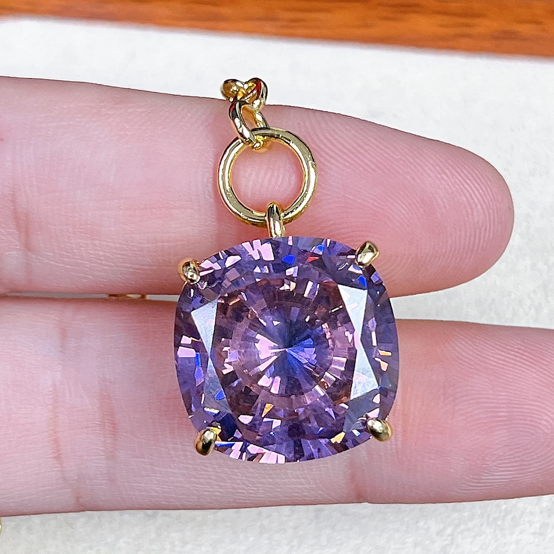 臻选吊坠 泰国春武里经典时尚气质百搭紫色吊坠WDA578