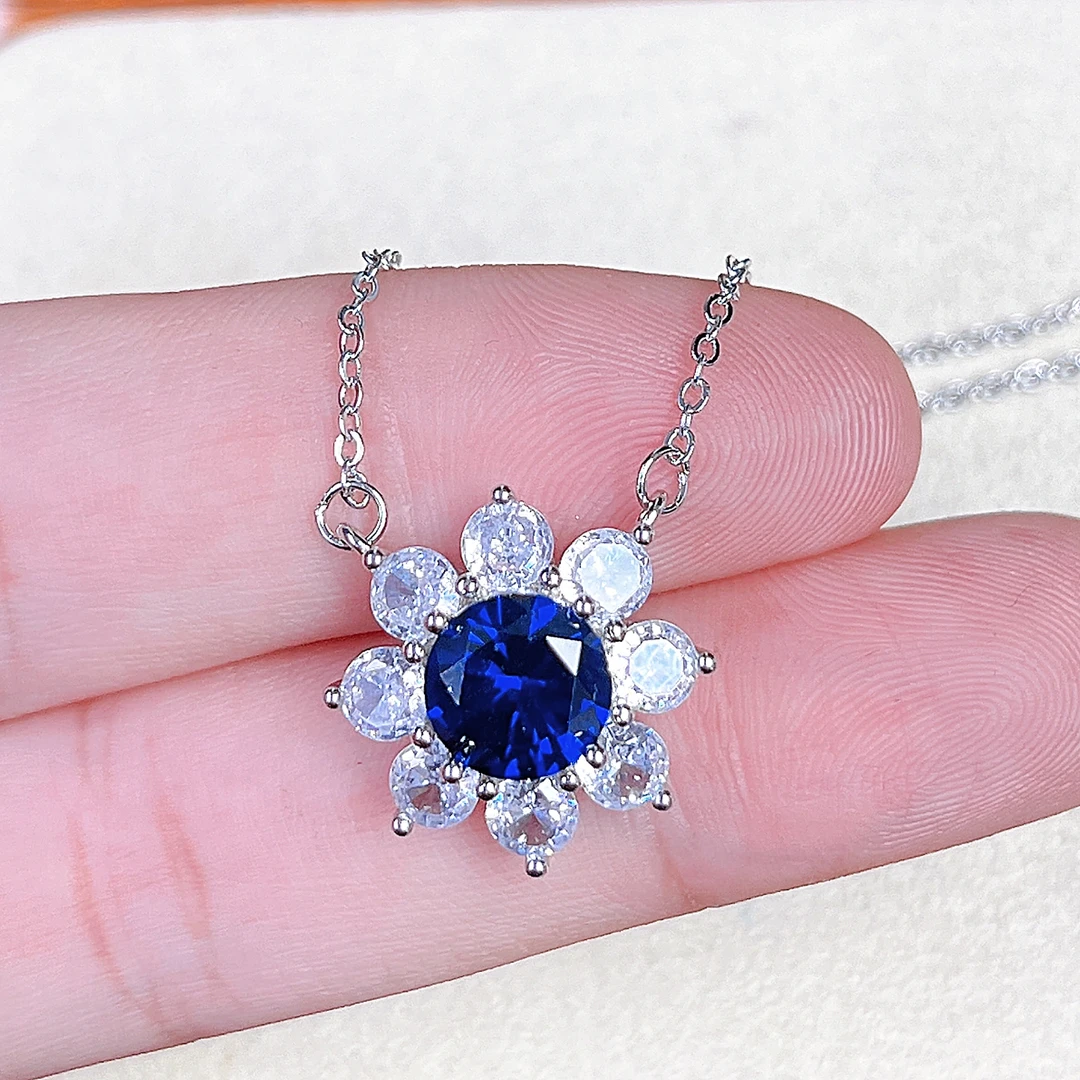 不锈钢吊坠 泰国春武里经典时尚设计款气质百搭蓝色吊坠WDA141