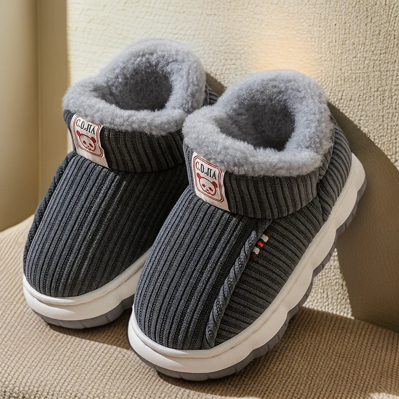 宝宝外穿棉拖鞋男童居家防滑加绒加厚保暖冬季包跟厚底冬天棉鞋女