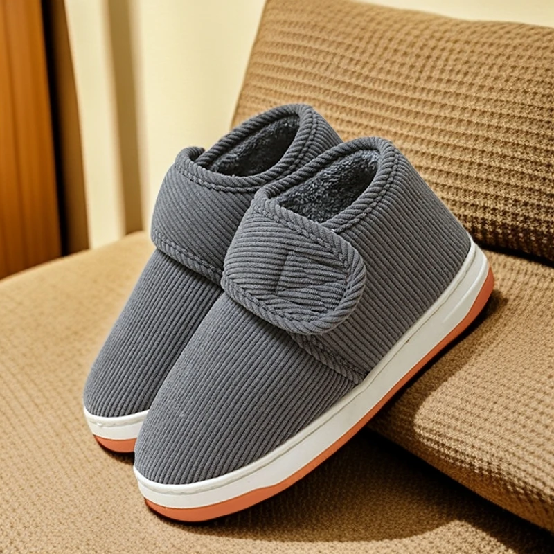 魔术贴冬季儿童包跟棉拖鞋男女童防滑亲子居家加绒加厚保暖棉鞋