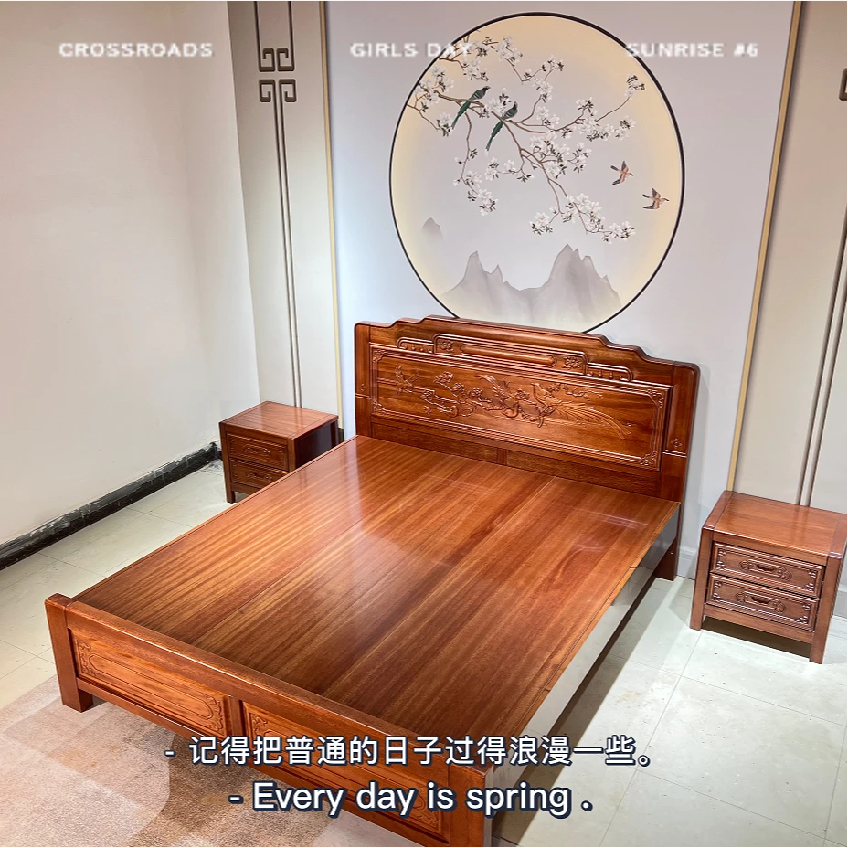 专属链接雕花大床1.8*2一张带两付床板 一张床垫升级龙骨