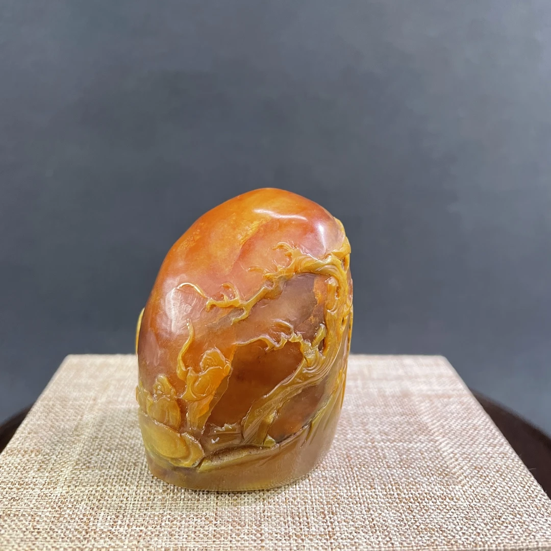 听雨轩T 清代人物山水寿山石田黄印章70338