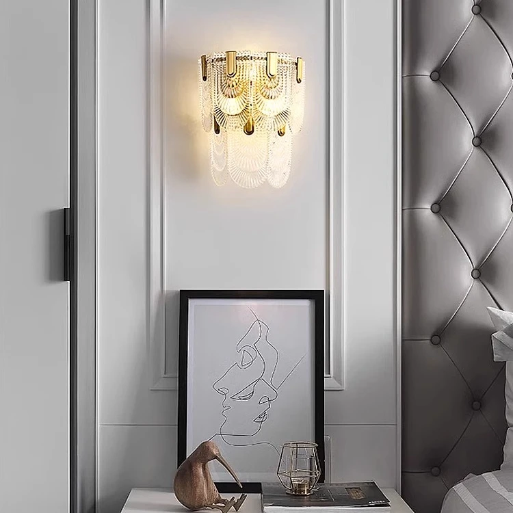 法式客厅壁灯后现代简约餐厅电视格栅沙发背景墙创意灯卧室床头灯