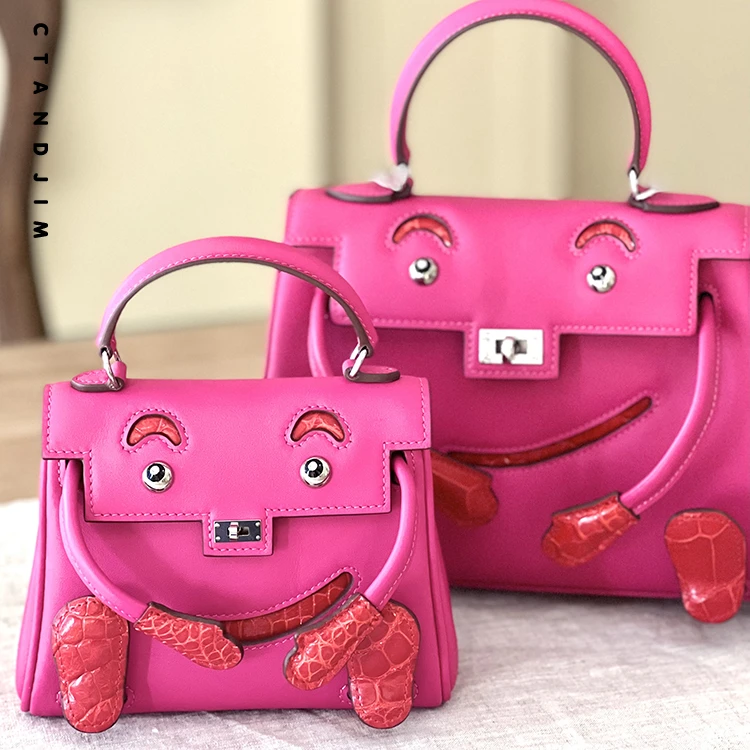 CTANDJIM珍稀真鳄鱼拼接牛皮精刚五金玩具包 千禧娃娃包