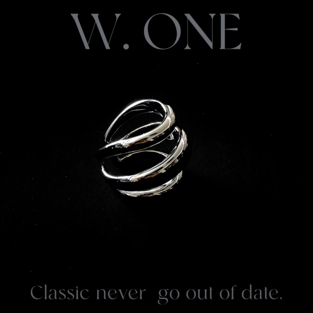 铜合金戒指 【W. ONE】小众绕线戒指冷淡风百搭开口戒指