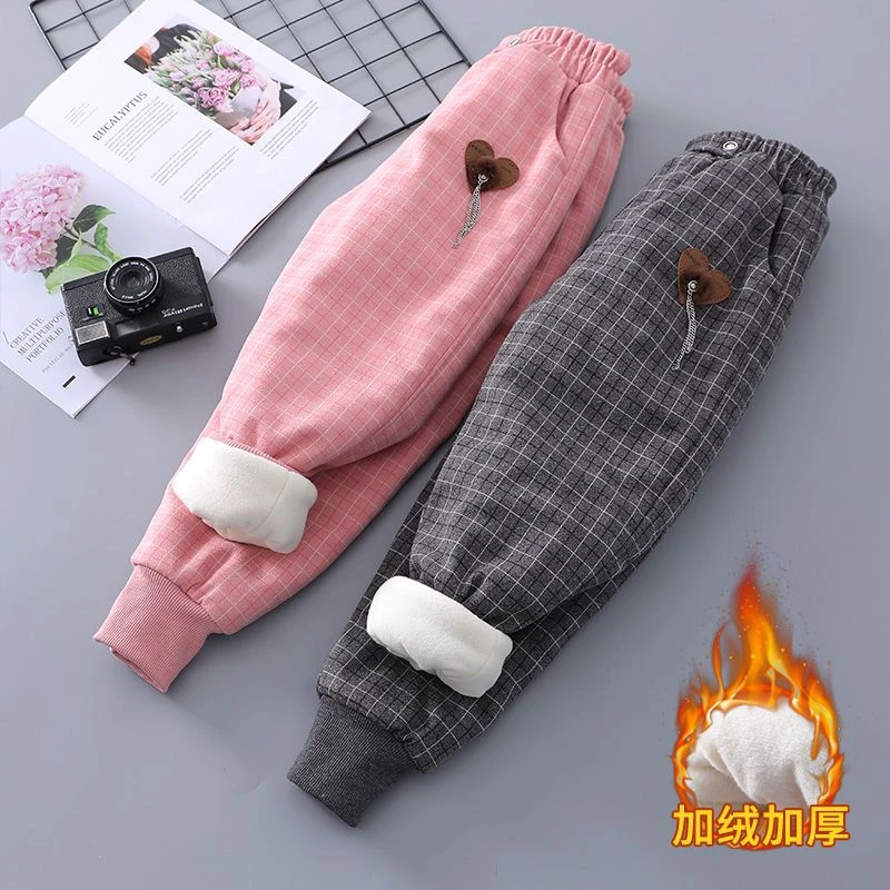 女童裤加厚冬款加绒加保暖长裤中大童装女孩宽松一条过冬外穿