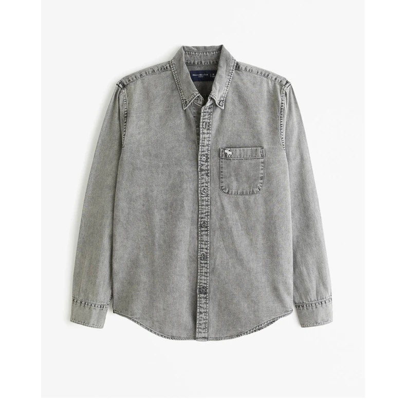 AF男装女装美拉蓝经典小麋鹿牛仔布衬衫 KI125-4040