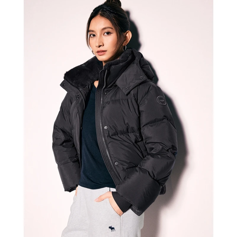 AF女装24秋冬保暖抗风抗水加厚立领连帽羽绒服夹克外套144-4183