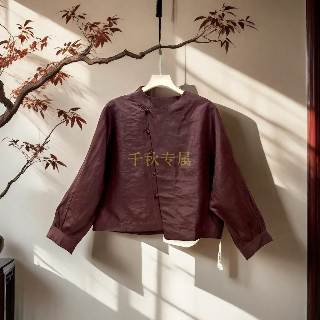 【千秋专属】924香云纱上衣2024短款复古中式宽松秋冬重工