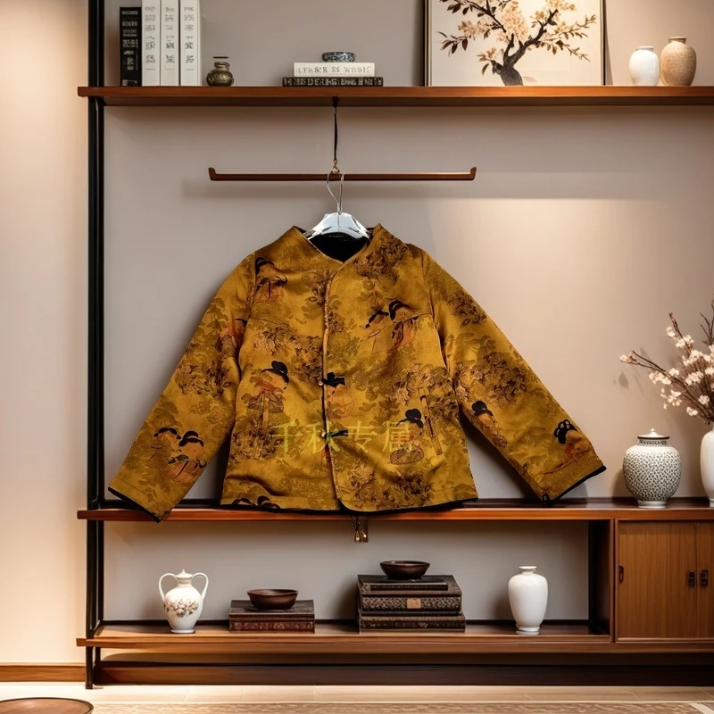 【小唐人】212双面穿桑蚕丝棉服2024复古秋冬中国风提花