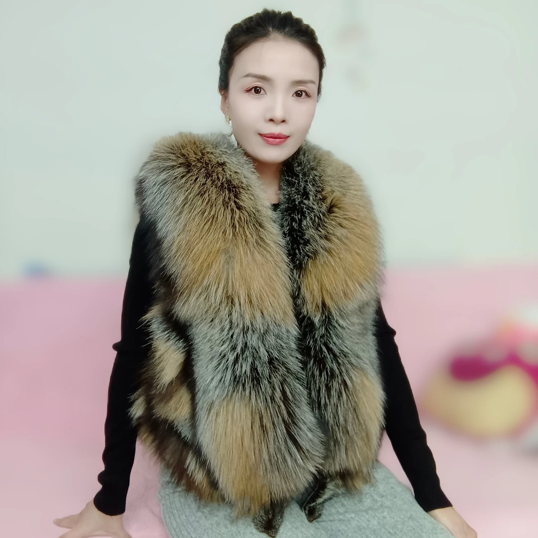 2024秋冬新款狐狸毛马甲女短款修身洋气皮草外套大衣毛毛背心