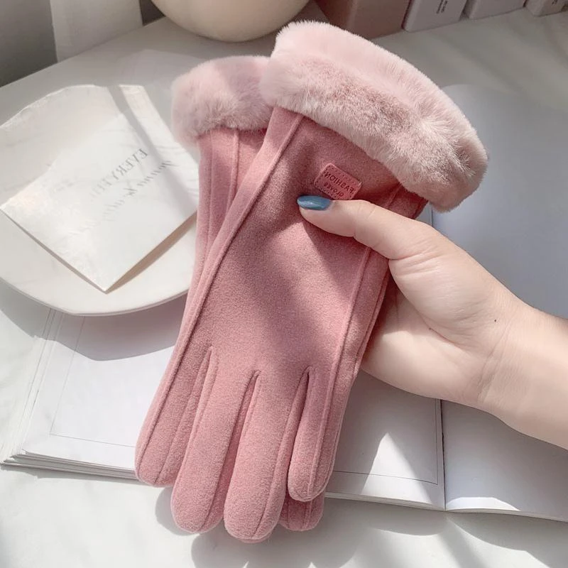 【新疆包邮】自发热保暖加绒加厚防寒女手套冬天德绒可触屏骑行开车