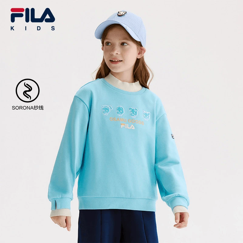 【斐乐儿童】秋冬季新款中大童时尚女童百搭套头卫衣K12G444205F