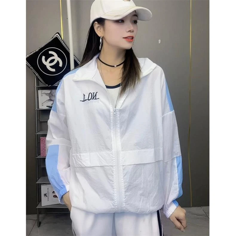 薄款宽松长袖外套女士韩版时尚连帽防晒服透气休闲百搭户外防晒衣