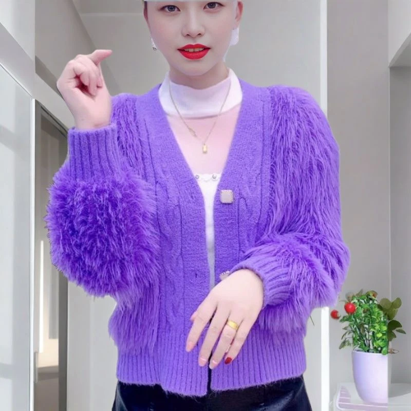 气质名媛针织毛衣开衫外套2025新款春秋时尚短款显瘦韩版针织衫女