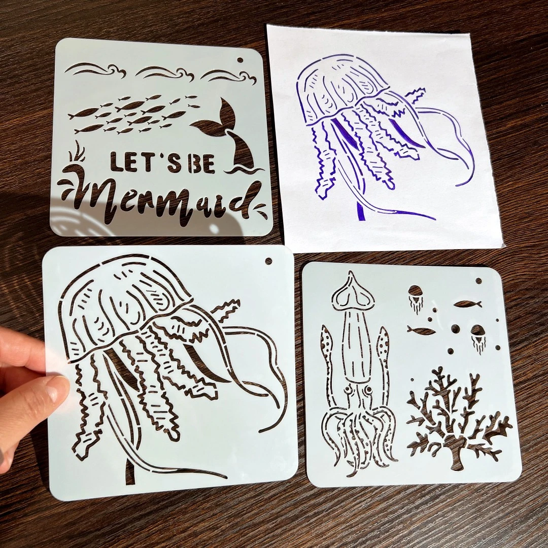 动物镂空模板儿童绘画手账DIY模具蝴蝶喷绘彩喷模版素材开学好物