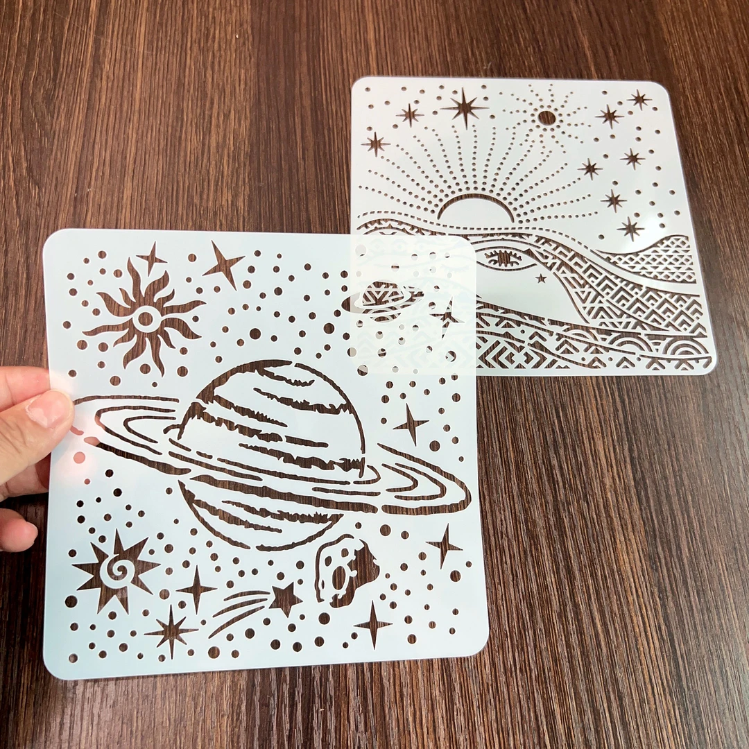 镂空星月太空宇宙绘画模板创意喷绘涂鸦画画模具DIY手帐辅助模版