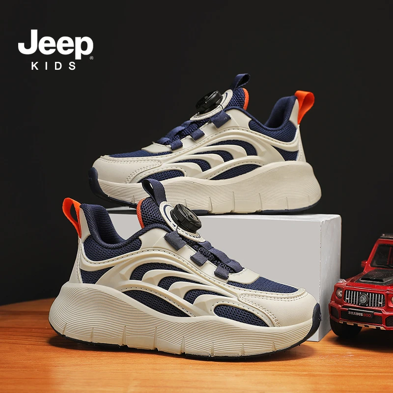 jeep儿童运动鞋男童2024春季新款中大童透气防滑男孩轻便跑步鞋