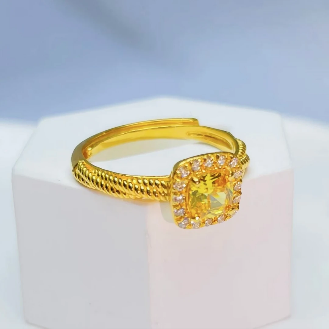 【喜喜珠宝】甜美公主小方糖戒指可调节百搭指环