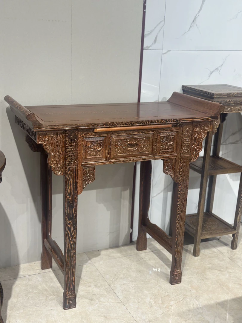 鸡翅木红木家具条几案台1米58长度