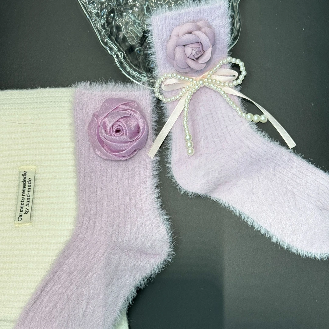 手工定制，原创设计款，冬季加厚款女袜，乌梅子酱