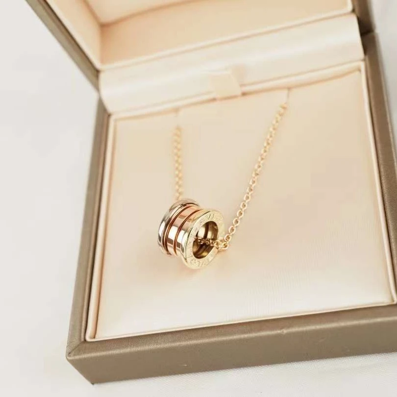 99新 BVLGARI/宝格丽 B.ZERO1系列 三色金弹簧项链 时尚经典