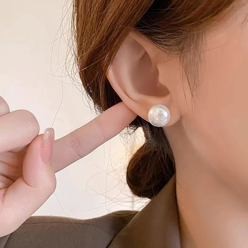 铜合金仿珍珠耳饰 韩国ins风简约大方珍珠耳钉精致百搭珍珠耳环