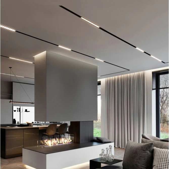 【磁吸灯】轨道嵌入式明装无主灯led射灯家用客厅商照明设计方案