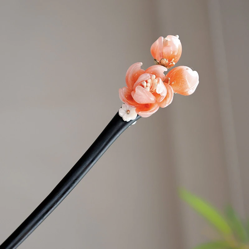 古风发簪旗袍汉服头饰古装盘发配饰黑檀木簪念初心