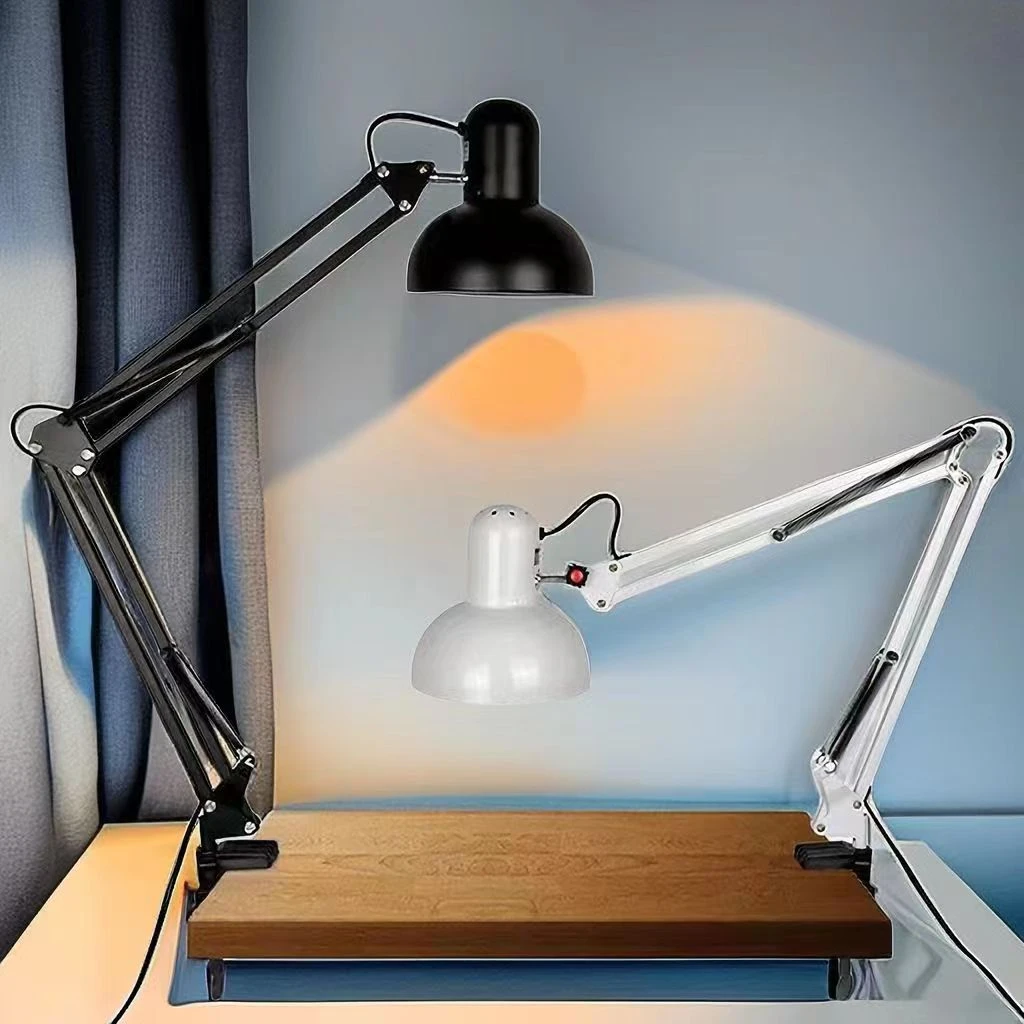 JKASHDK简约美甲纹绣美式补光LED工作绘图学习插电式金属夹子台灯