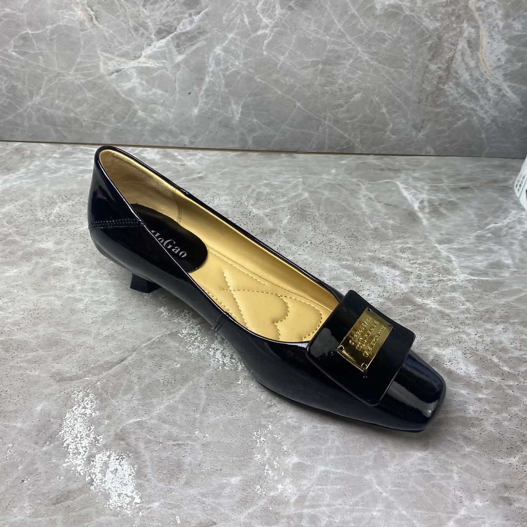 低跟浅口牛皮单鞋058039