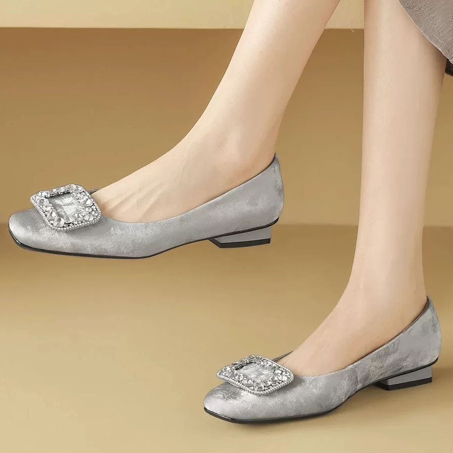 低跟牛皮浅口单鞋62538