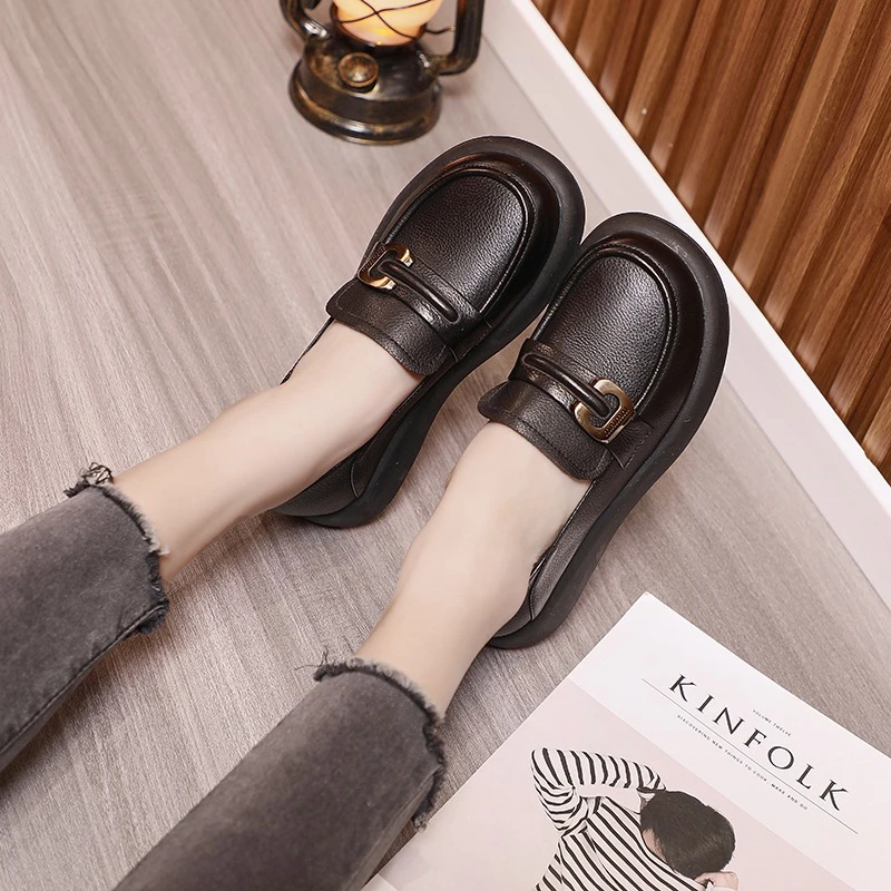 软底软面牛皮单鞋23029黑色