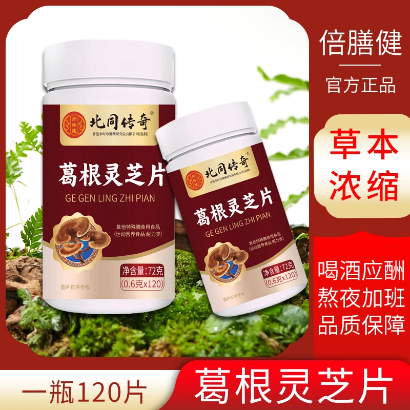 【升级120粒】葛根灵芝片 加班熬夜喝酒应酬甘肝片成人正品