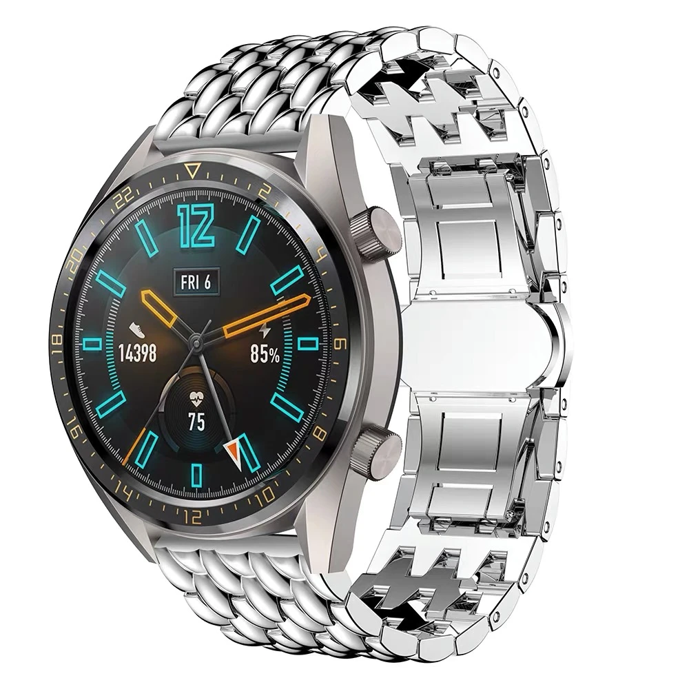 诺瑶适用华为GT3表带gt2.watch4龙纹带watch3pronew荣耀金属表带