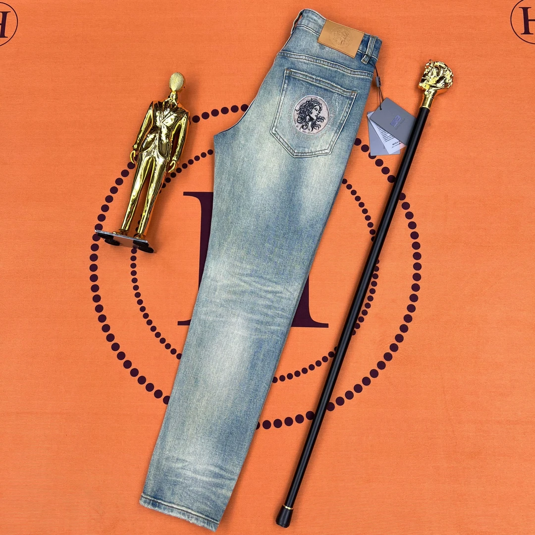 夏季新款7201轻奢时尚百搭弹力欧版小直筒男士牛仔裤