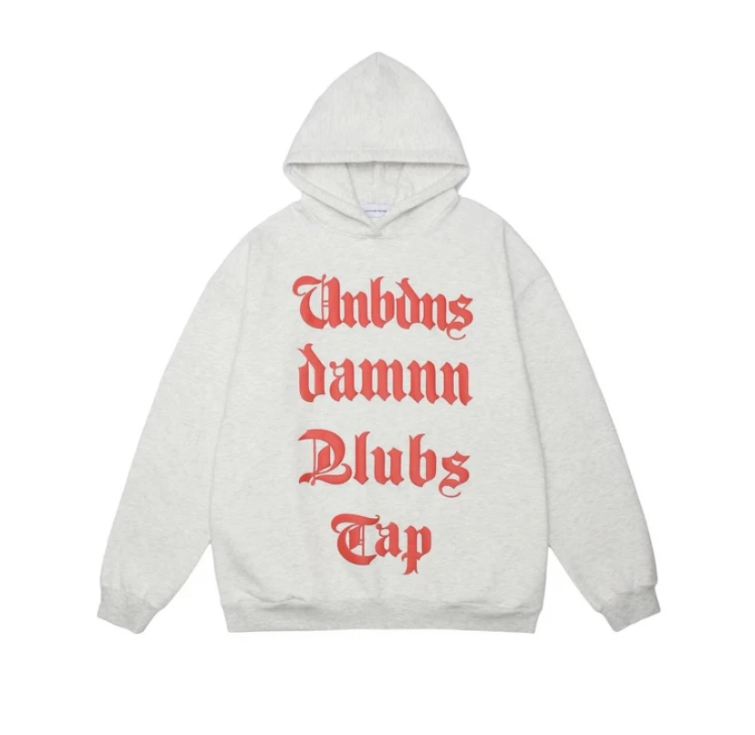 秋冬季男女同款长袖连帽卫衣美式休闲潮流时尚宽松百搭印花