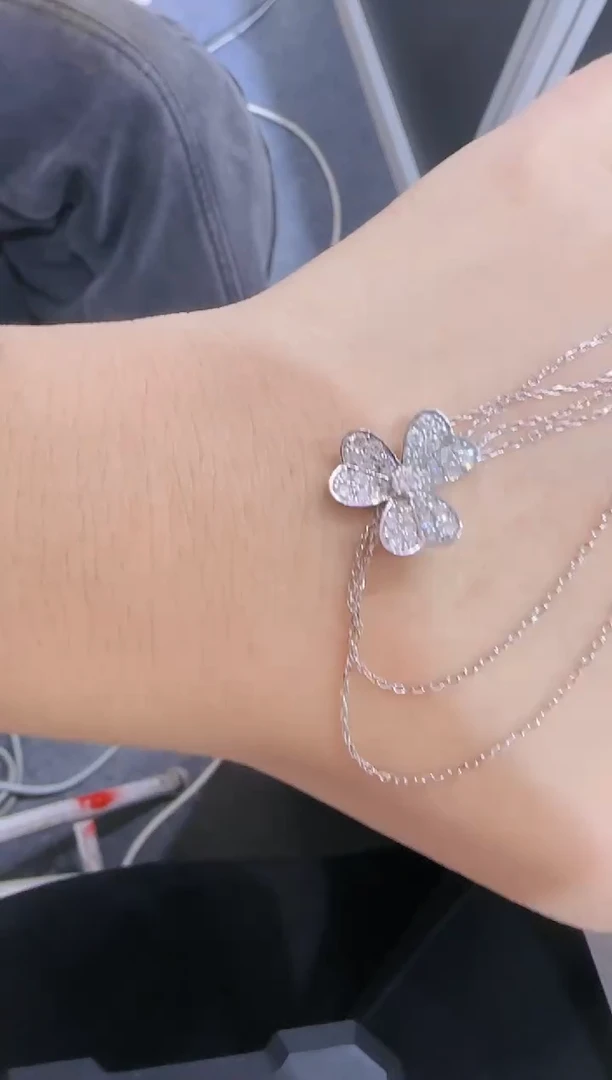 【闪购商品】钻石套链18K金镶嵌精选04-三叶草套链