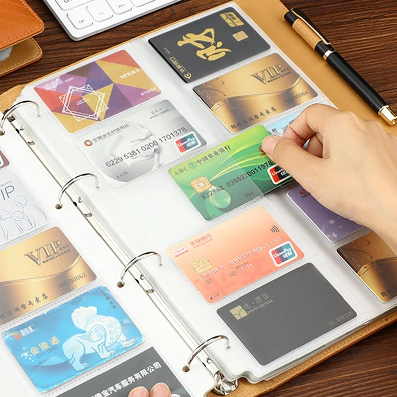 活页名片夹商务卡包男大容量多卡位小卡册收藏册信用收纳盒会员卡