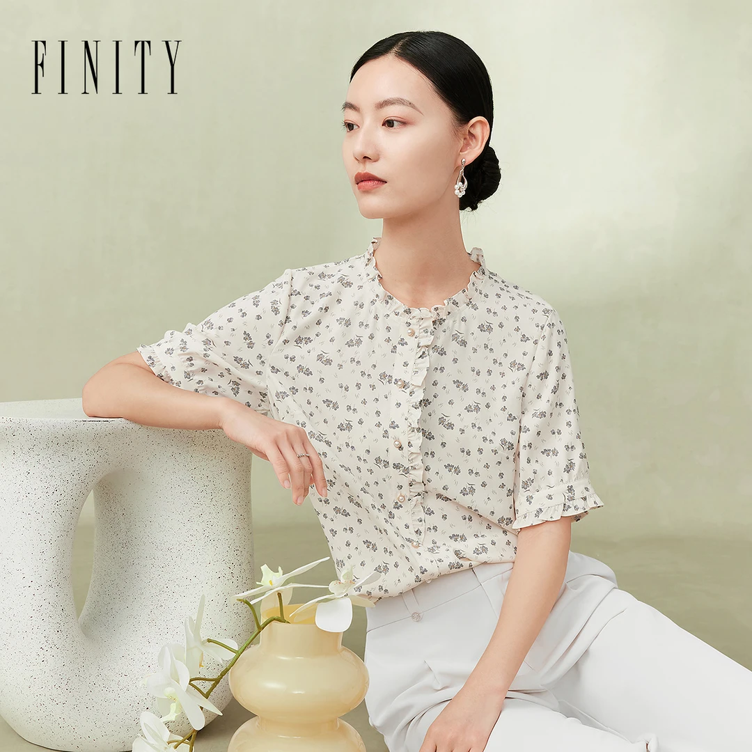 【小水专属】FINITY 简约套头衫名媛时尚休闲圆领印花 F21X3B10C2