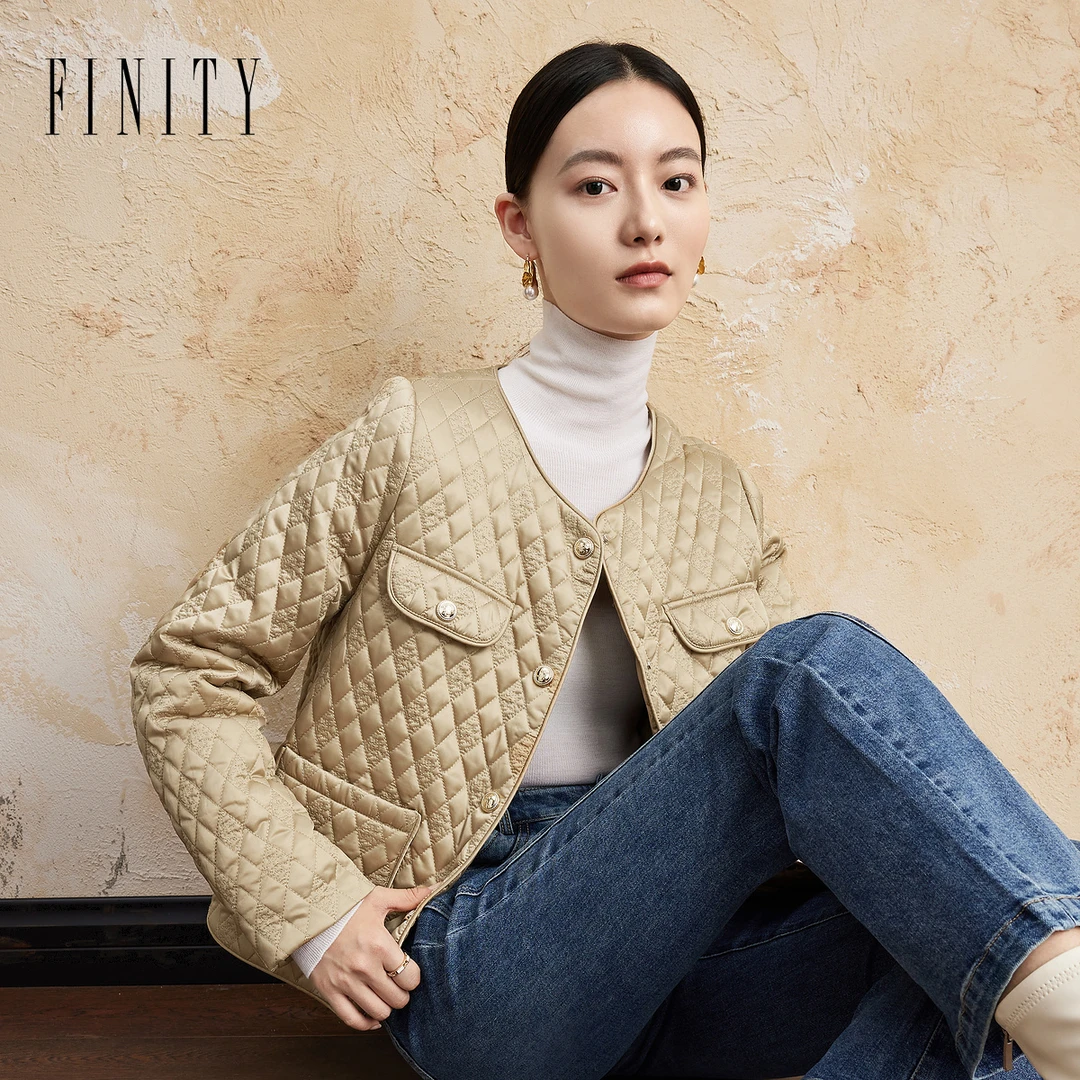 FINITY羽绒服小香风短款气质轻薄休闲漂亮百搭复古冬季加厚时尚女