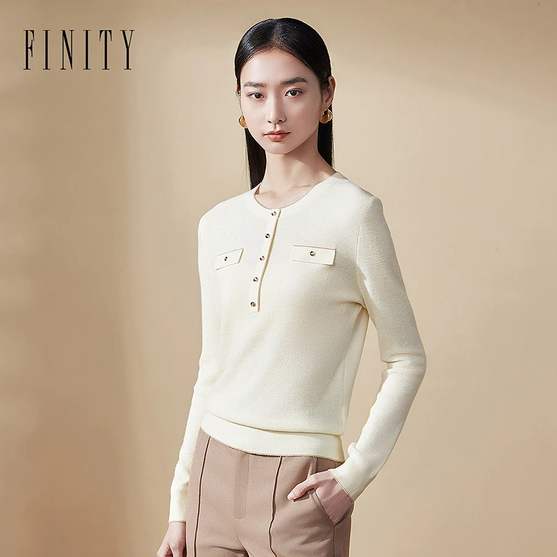 【籽言专属】FINITY 新品羊毛衫长袖针织时尚休闲百搭 F20VD3002S