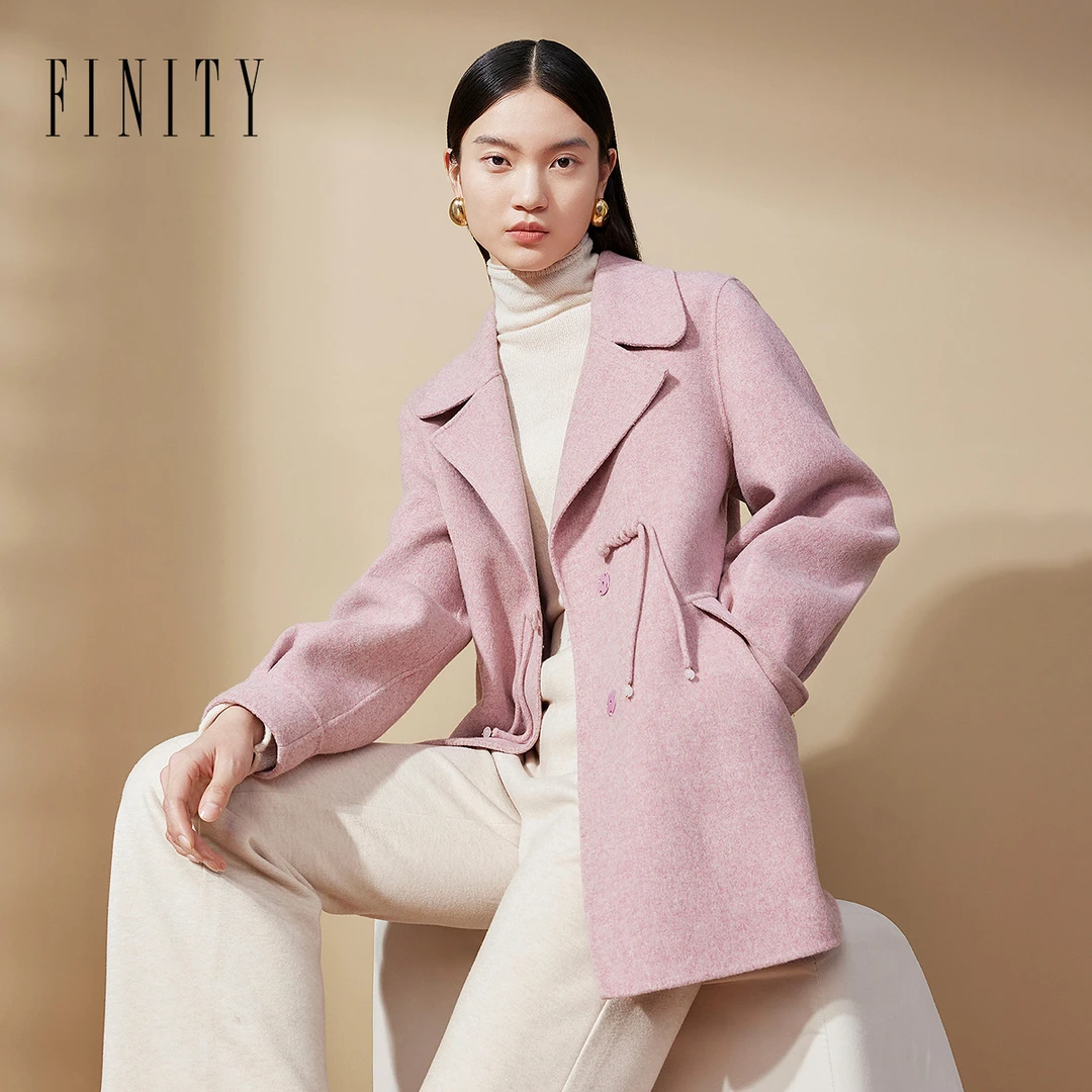 【籽言专属】FINITY 新款毛呢外套气质时尚双面呢翻领 F21X9A03D2
