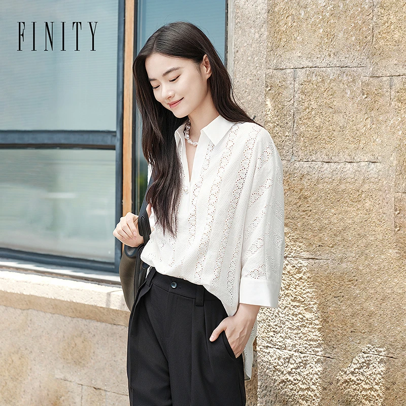 【籽言专属】FINITY 新品白色衬衫时尚小众设计感休闲 F21X6B11C4