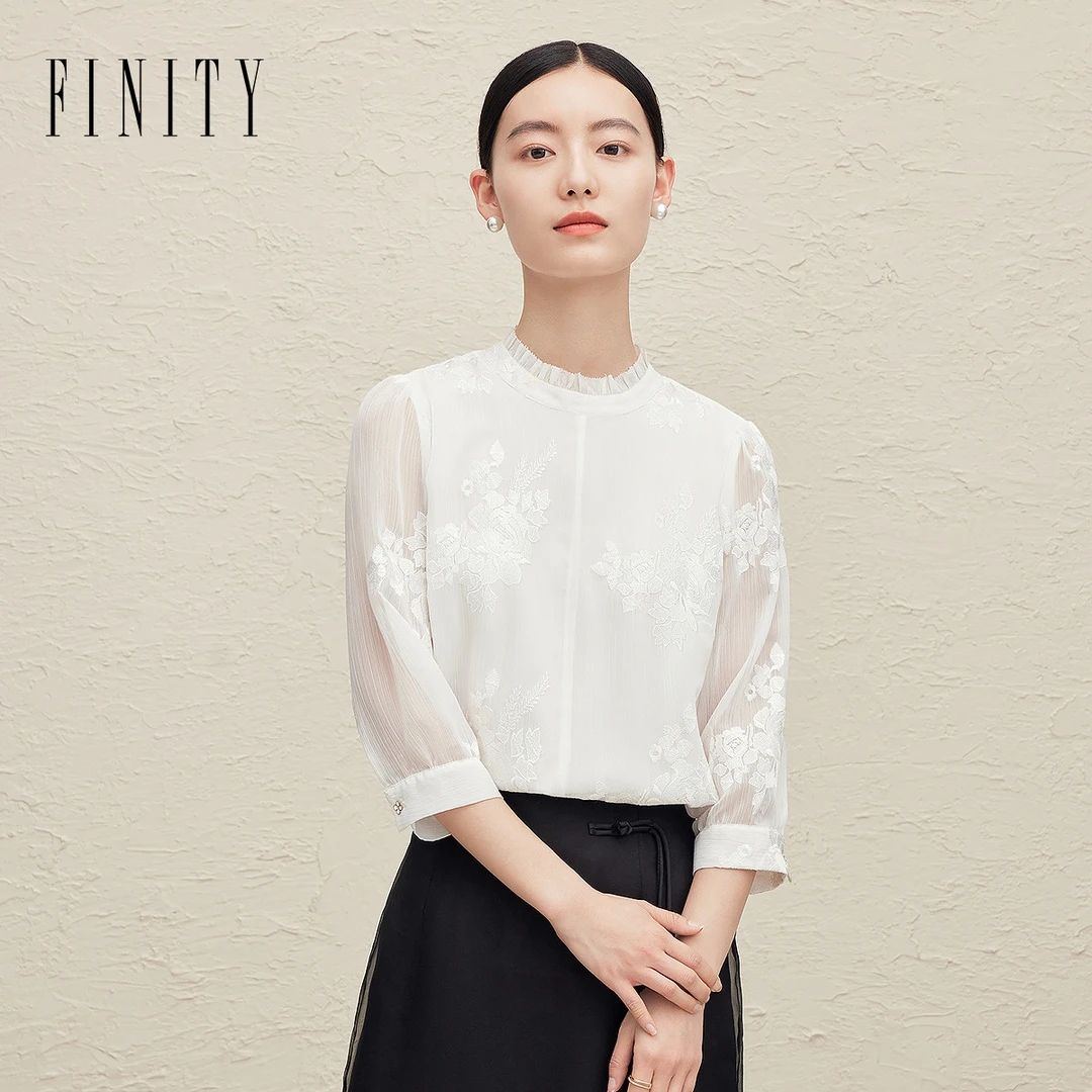 【立子专属】FINITY 新款蕾丝衫时尚气质休闲复古国风 F21X6C06T4