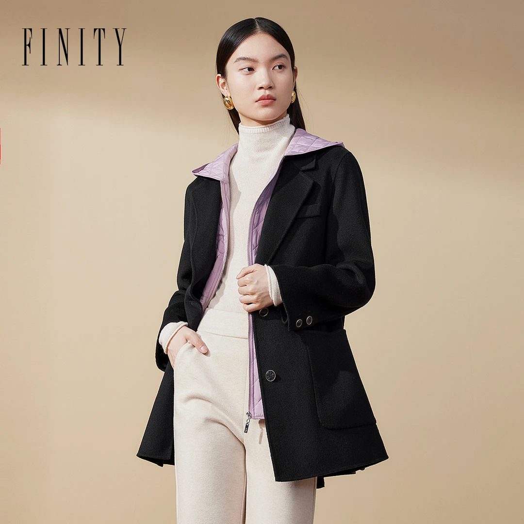 【黎黎粉专属】FINITY 新款毛呢外套气质时尚休闲双面呢 F21X9B15D2